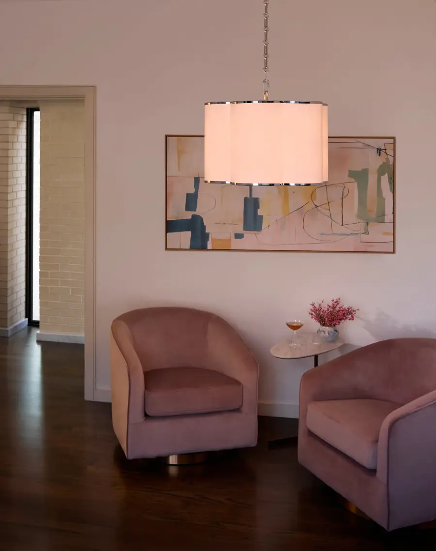 Belinder 4-Light Fabric Pendant in Chrome - Image 5