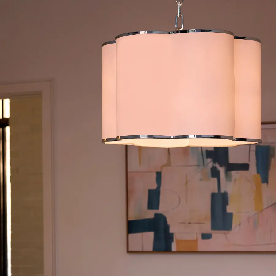 Belinder 4-Light Fabric Pendant in Chrome - Image 6