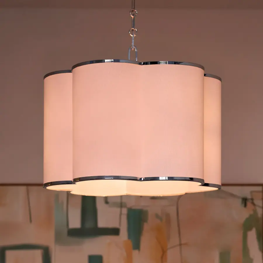 Belinder 4-Light Fabric Pendant in Chrome - Image 7