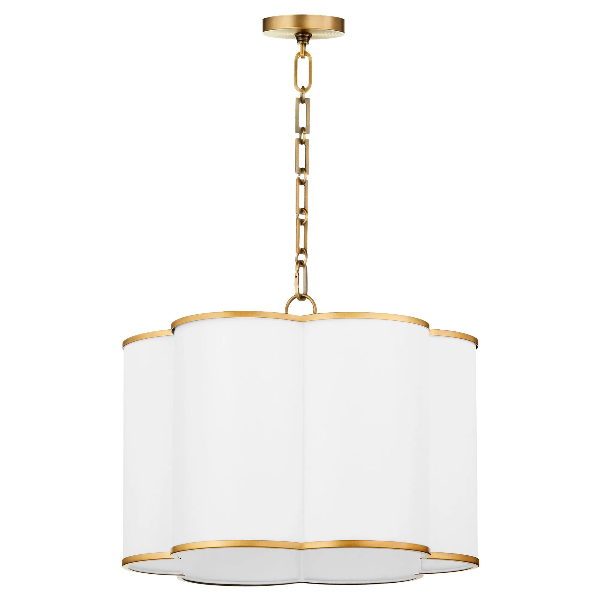 Belinder 4-Light Fabric Pendant in Brushed Brass