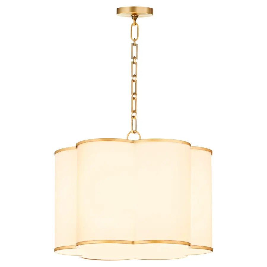 Belinder 4-Light Fabric Pendant in Brushed Brass - Image 2
