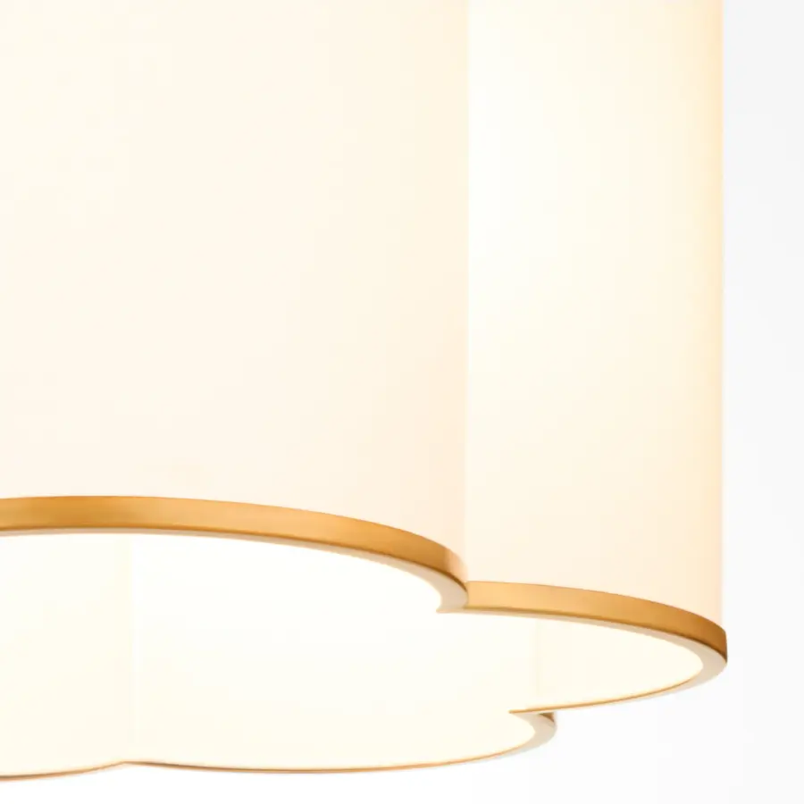 Belinder 4-Light Fabric Pendant in Brushed Brass - Image 3