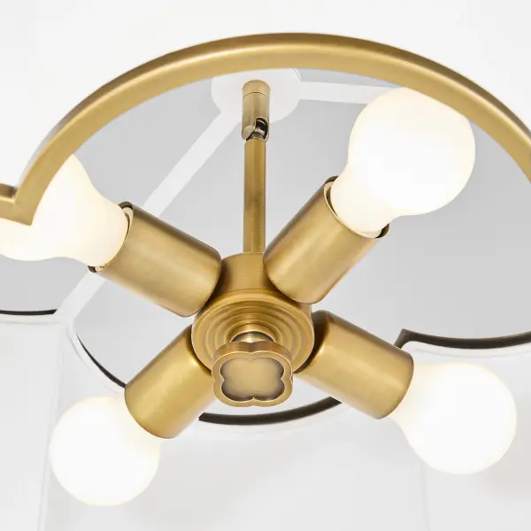 Belinder 4-Light Fabric Pendant in Brushed Brass - Image 5