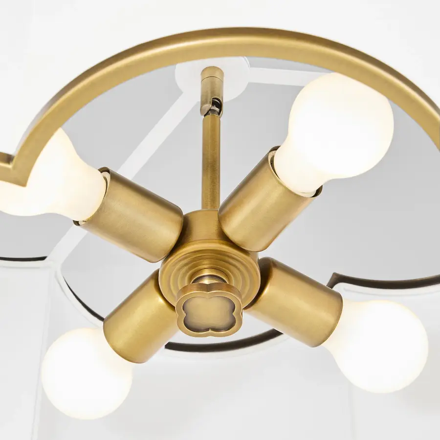 Belinder 4-Light Fabric Pendant in Brushed Brass - Image 5