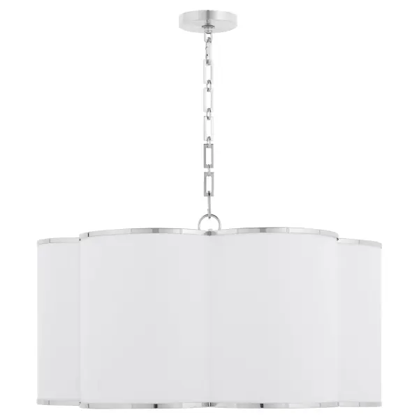 Belinder 6-Light Fabric Pendant in Chrome - Image 1