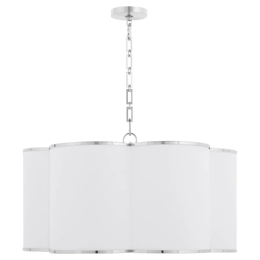 Belinder 6-Light Fabric Pendant in Chrome - Image 1