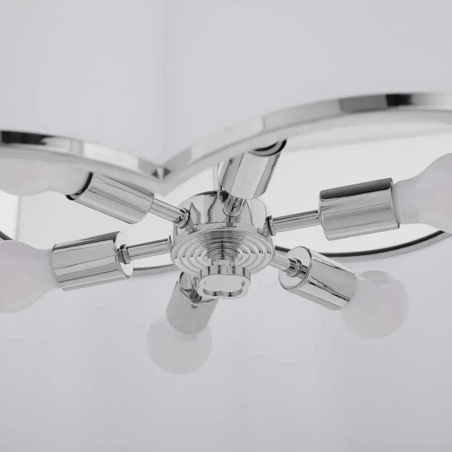 Belinder 6-Light Fabric Pendant in Chrome - Image 4