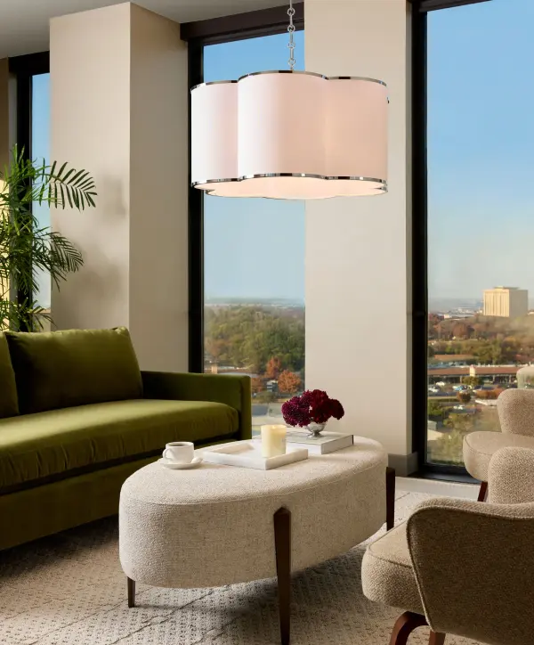 Belinder 6-Light Fabric Pendant in Chrome - Image 6