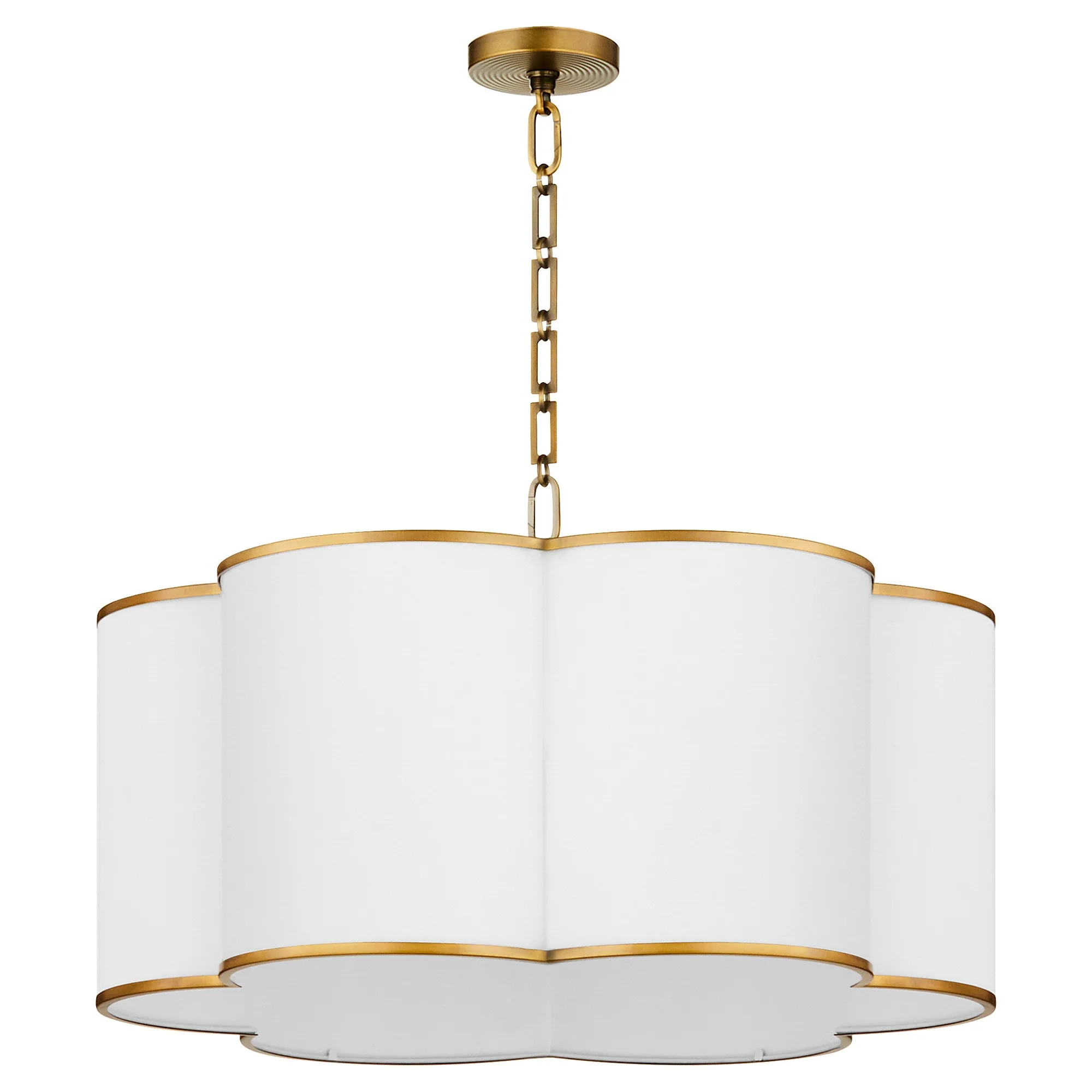 Belinder 6-Light Fabric Pendant in Brushed Brass