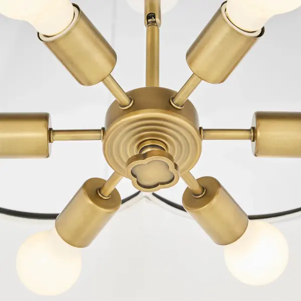Belinder 6-Light Fabric Pendant in Brushed Brass - Image 6