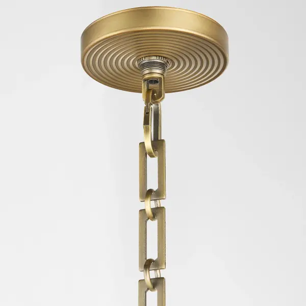 Belinder 6-Light Fabric Pendant in Brushed Brass - Image 7