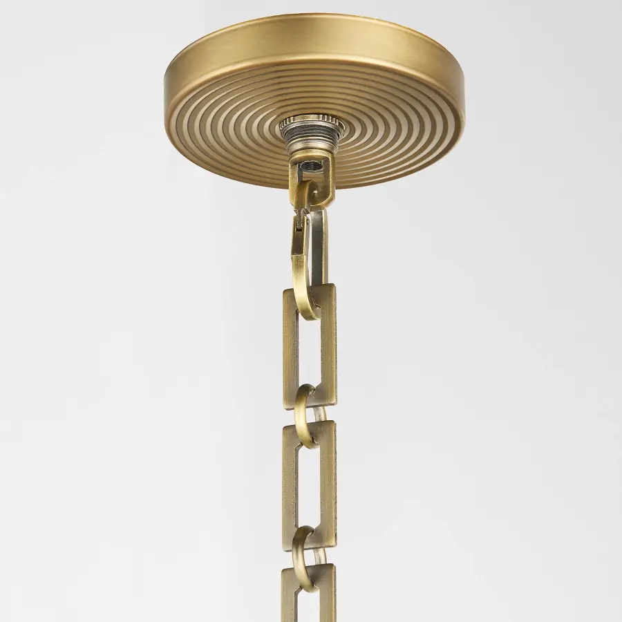 Belinder 6-Light Fabric Pendant in Brushed Brass - Image 7