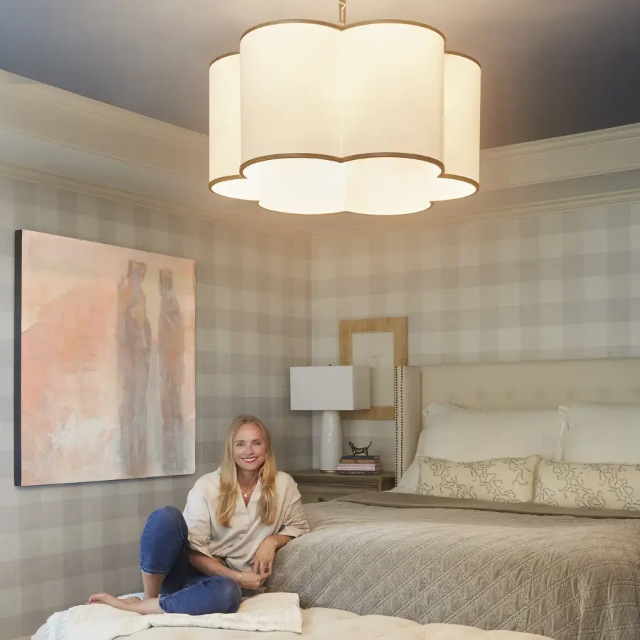 Belinder 6-Light Fabric Pendant in Brushed Brass - Image 8