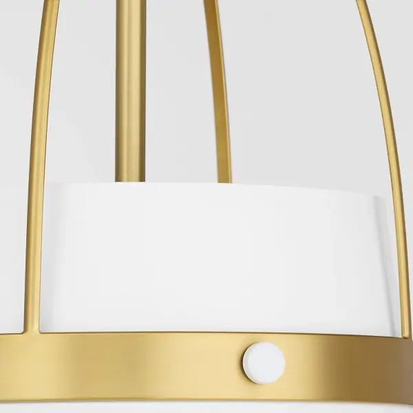 Pruitt 21" 3-Light Pendant in Studio White & Aged Brass - Image 4