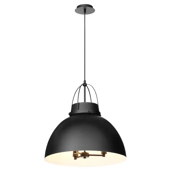 The Pruitt pendant masterfully blends industrial design with mid-century sophistication. Its elegant armature and bell-shaped shade create an upscale aesthetic that elevates kitchens and living spaces with timeless appeal. - alternate view