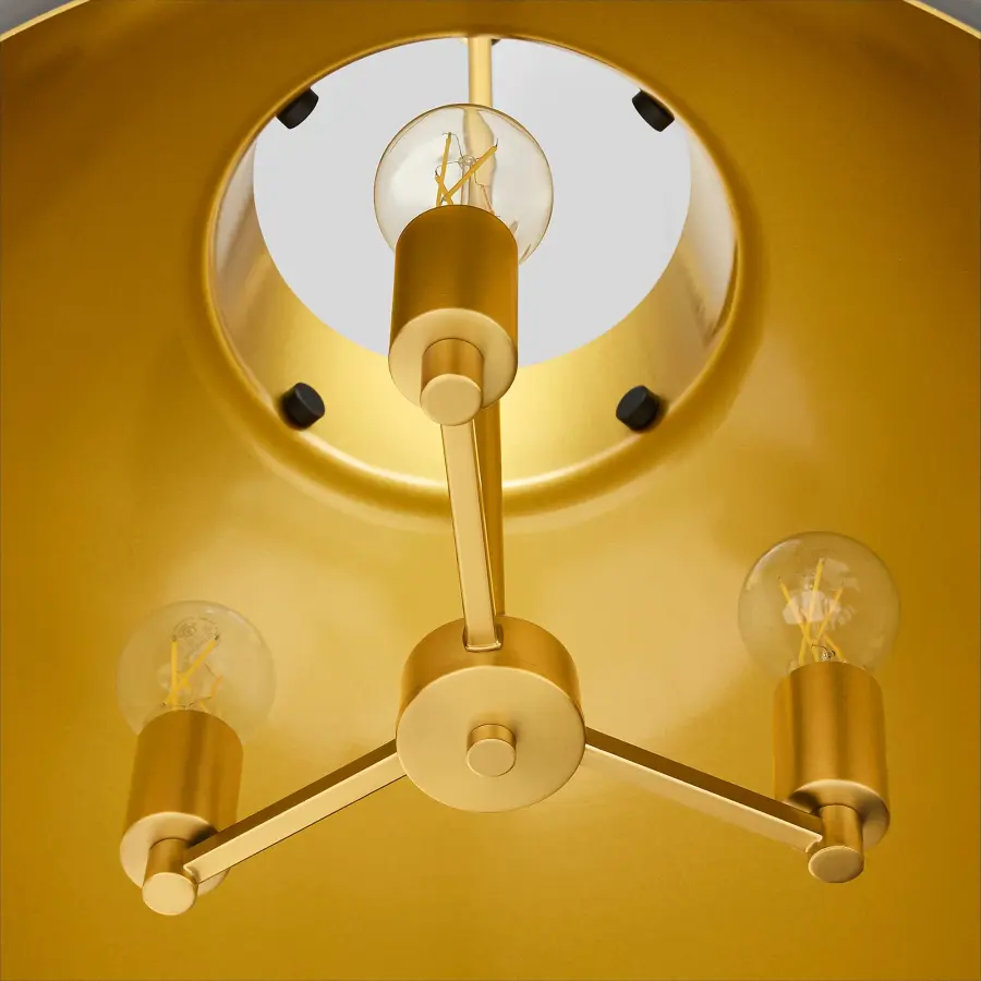 Pruitt 21" 3-Light Pendant in Matte Black & Aged Brass - Image 3