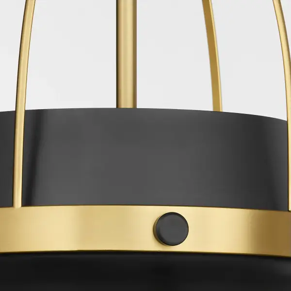 Pruitt 21" 3-Light Pendant in Matte Black & Aged Brass - Image 4