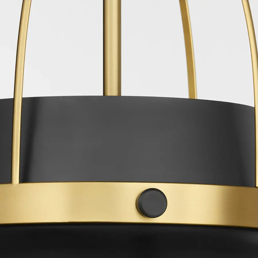 Pruitt 21" 3-Light Pendant in Matte Black & Aged Brass - Image 4