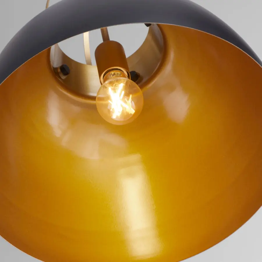 Pruitt 15" Pendant Light in Matte Black with Aged Brass - Image 3