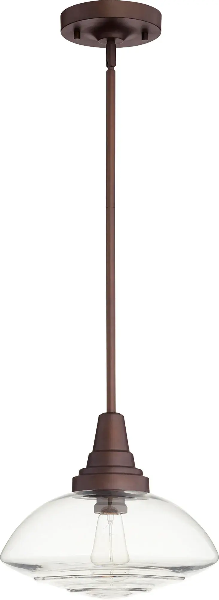 13" Lenticular Pendant in Oiled Bronze