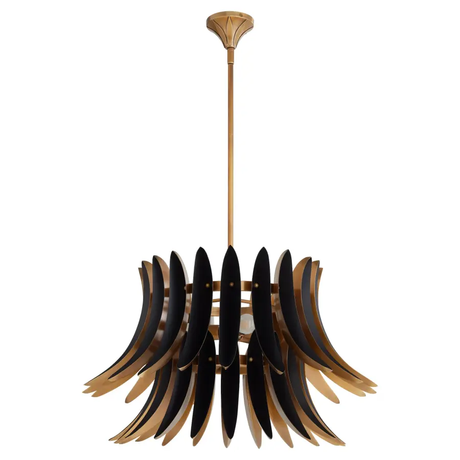Aldridge 3-Light Pendant in Brushed Brass & Matte Black - Image 1