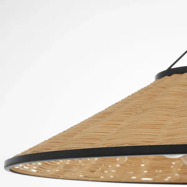 Cona 24" Wicker Pendant Light in Matte Black - Image 3