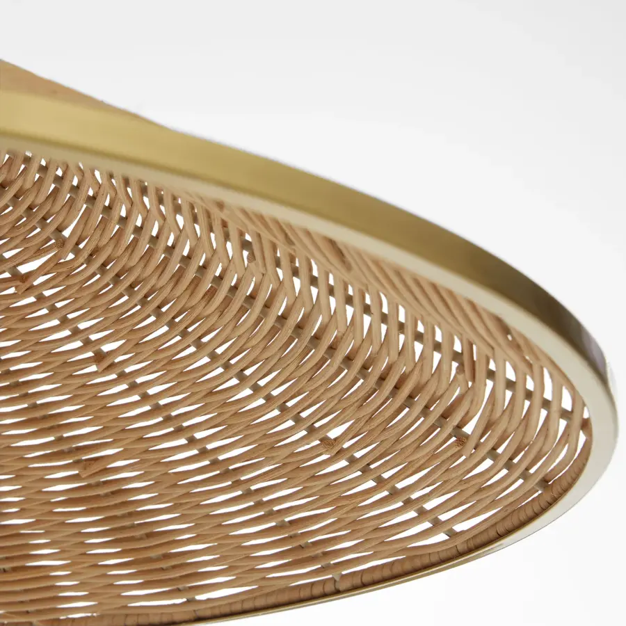 Cona 24" Wicker Pendant Light in Aged Brass - Image 3