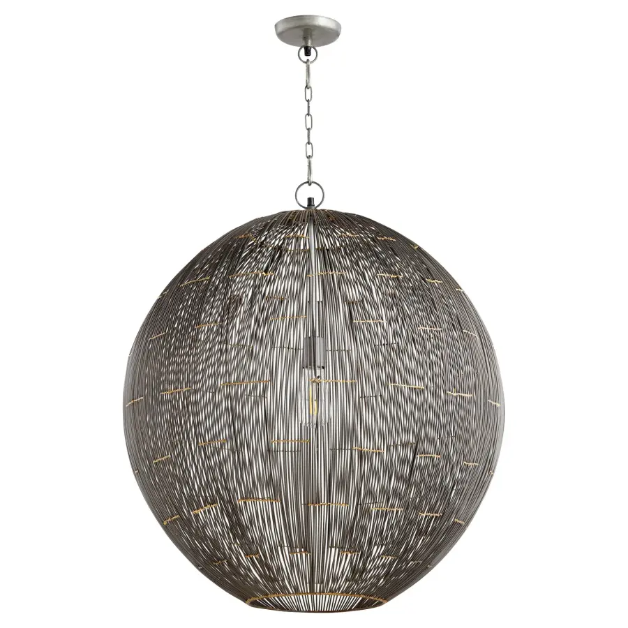26" Wire Sphere Pendant in Charcoal