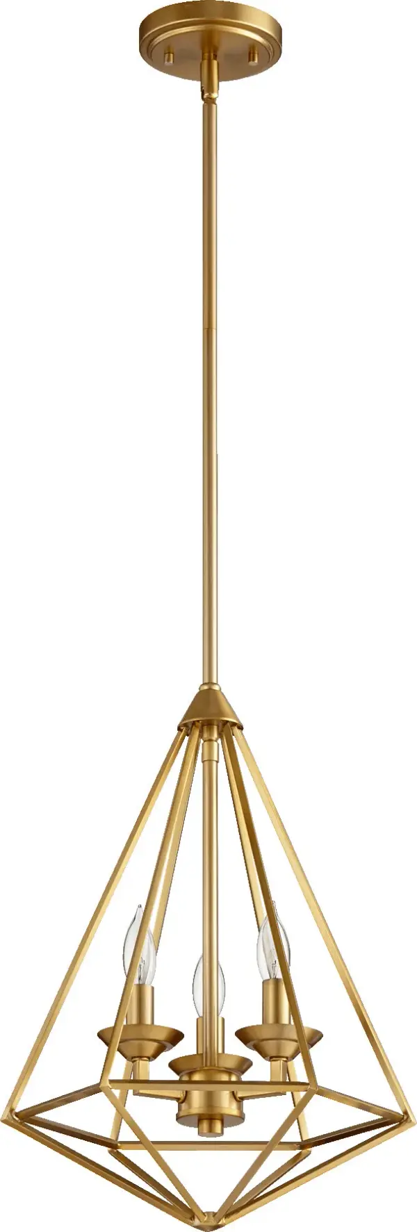 Bennett 3-Light Pendant in Aged Brass