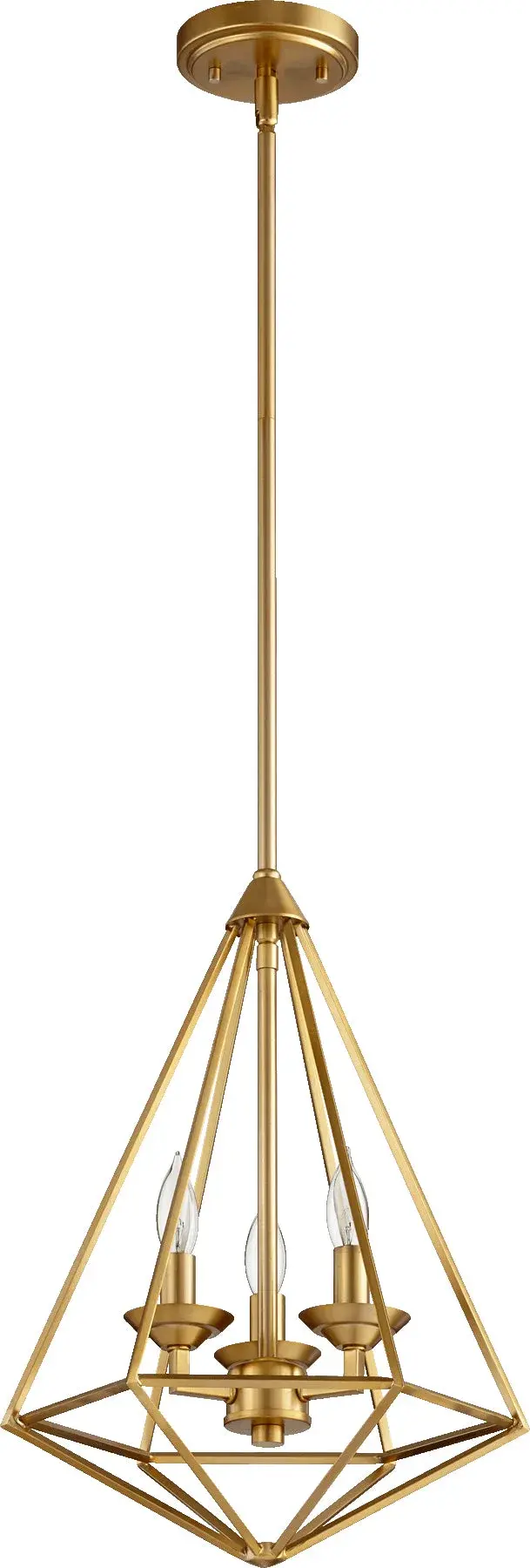 Bennett 3-Light Pendant in Aged Brass