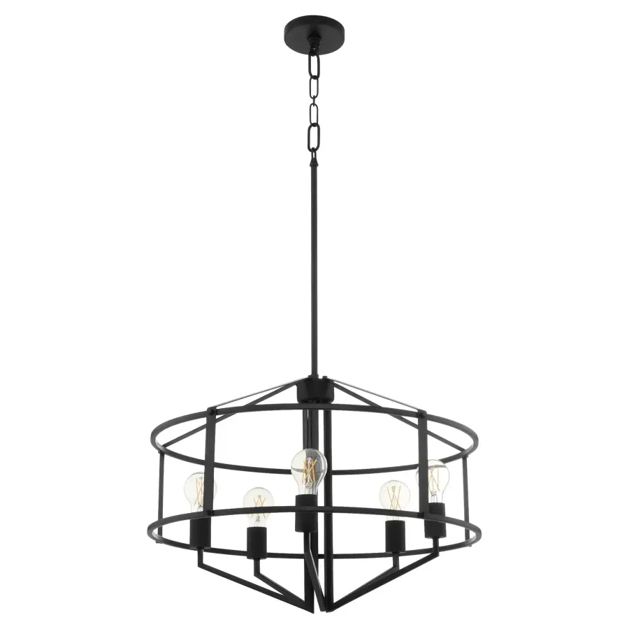 Tobin 24" 5-Light Pendant in Matte Black - Image 1
