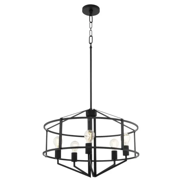The Tobin pendant brings urban sophistication through its structural divided frame design. With 5 lights and a 24-inch diameter, it delivers substantial illumination while maintaining clean industrial lines perfect for modern and transitional interiors. - alternate view