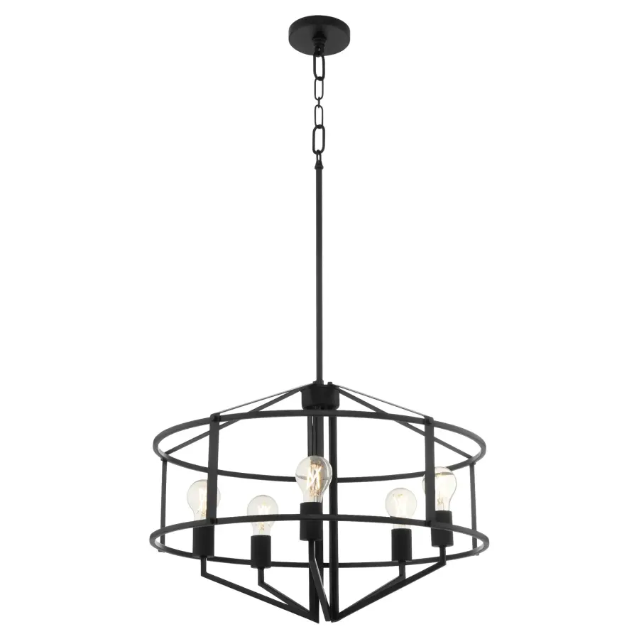 Tobin 24" 5-Light Pendant in Matte Black - Image 2