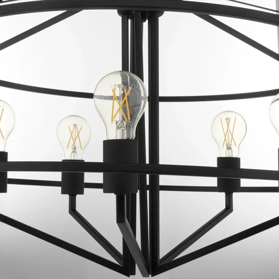 Tobin 24" 5-Light Pendant in Matte Black - Image 3