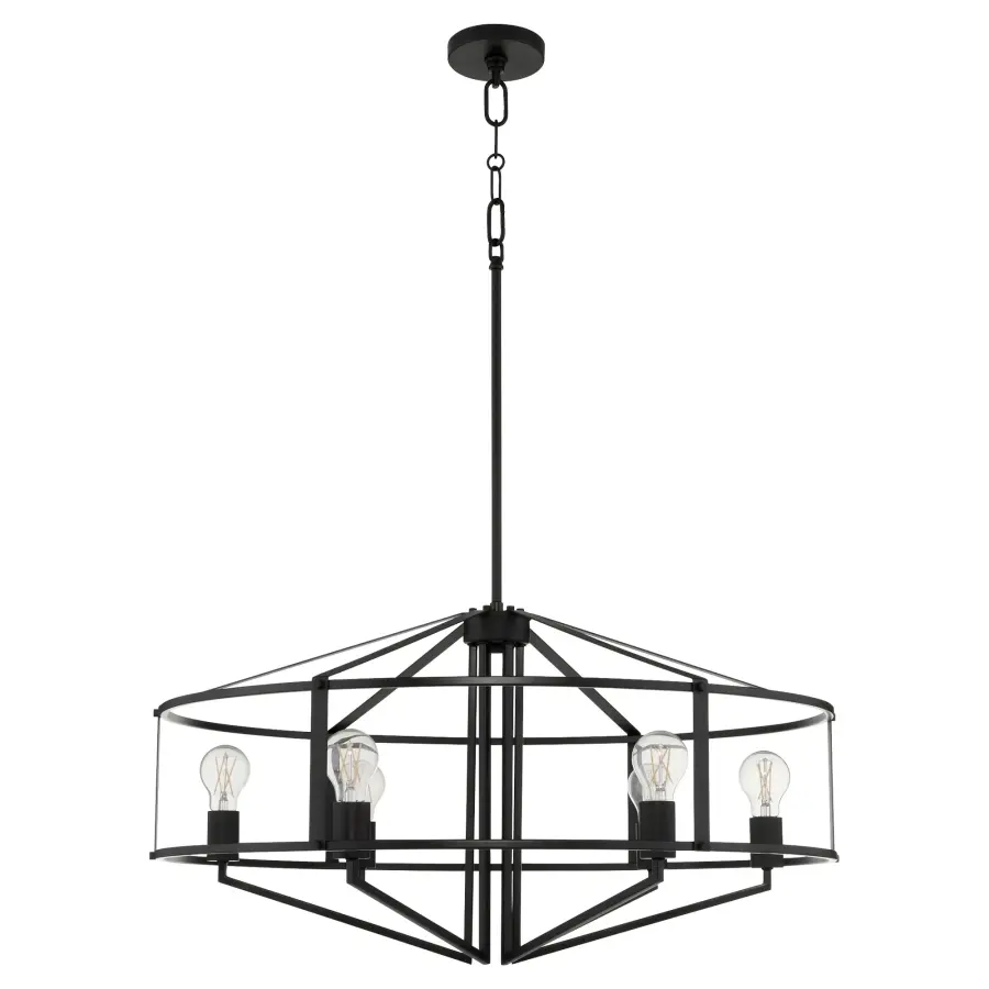 Tobin 32" 6-Light Pendant in Matte Black - Image 1