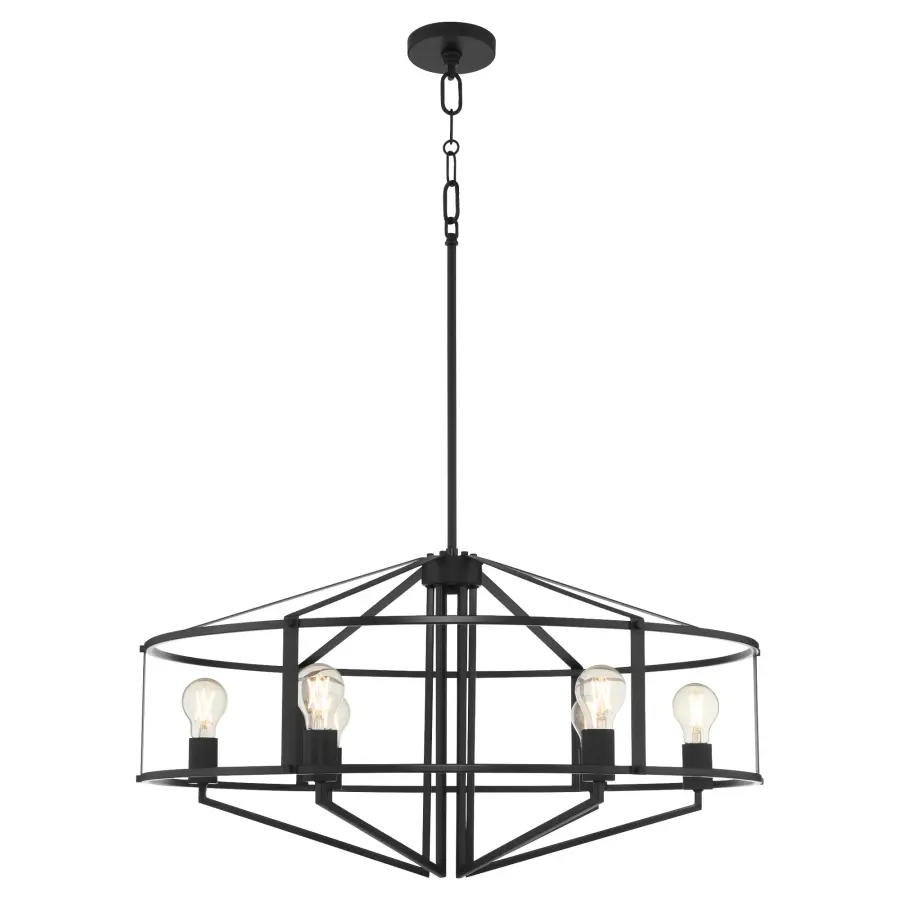 Tobin 32" 6-Light Pendant in Matte Black - Image 2