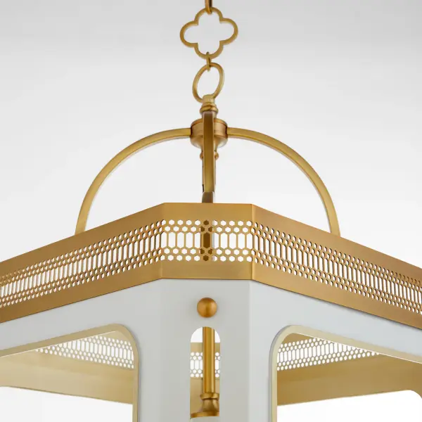 Loire 4-Light Pendant in Studio White with Brushed Brass - Image 3