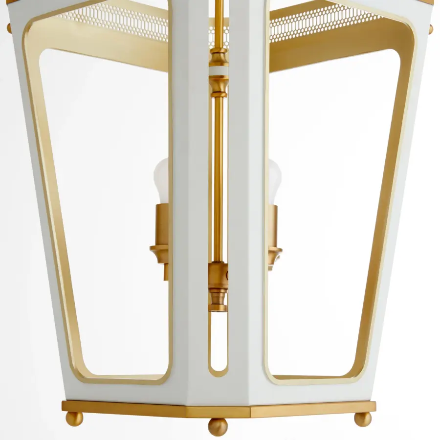 Loire 4-Light Pendant in Studio White with Brushed Brass - Image 4