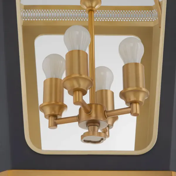 Loire 4-Light Pendant in Matte Black with Brushed Brass - Image 3
