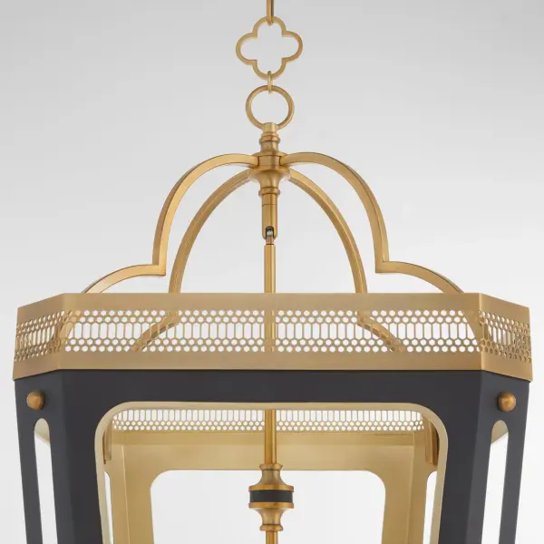 Loire 4-Light Pendant in Matte Black with Brushed Brass - Image 4