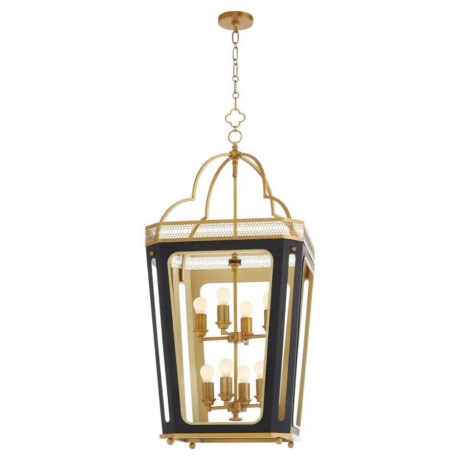 Loire 8-Light Pendant in Matte Black with Brushed Brass - Image 2