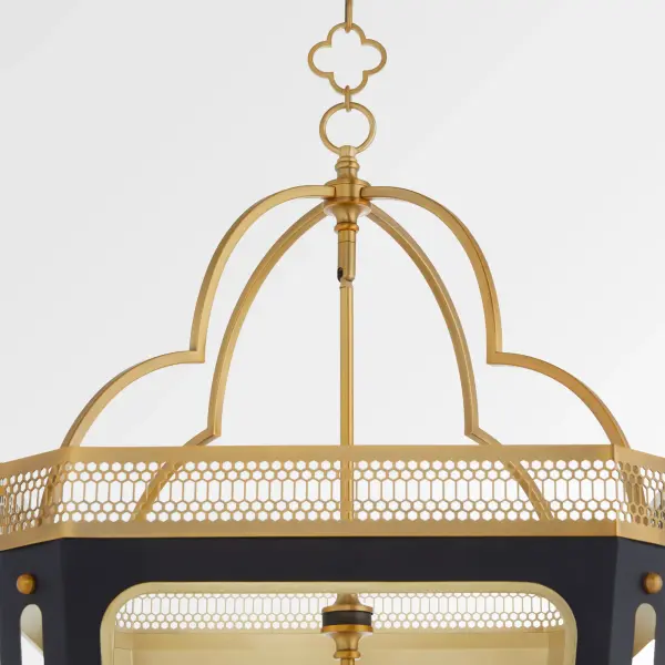 Loire 8-Light Pendant in Matte Black with Brushed Brass - Image 3