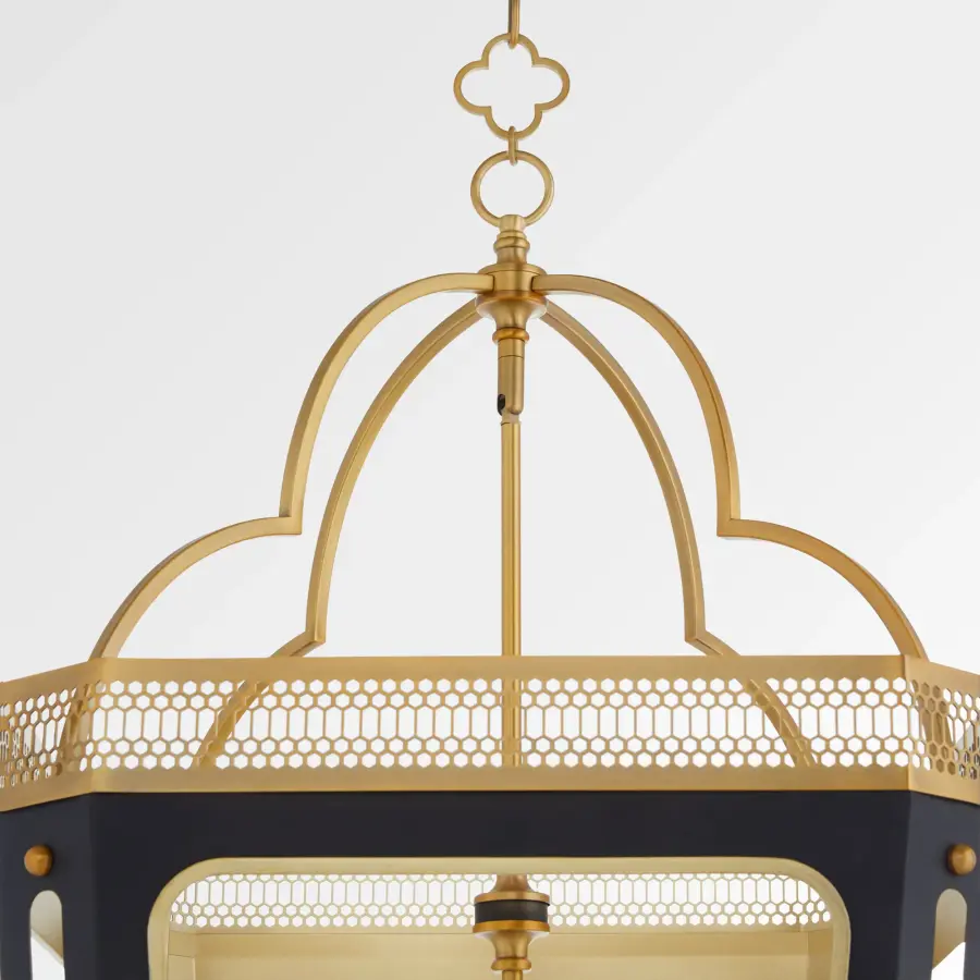Loire 8-Light Pendant in Matte Black with Brushed Brass - Image 3