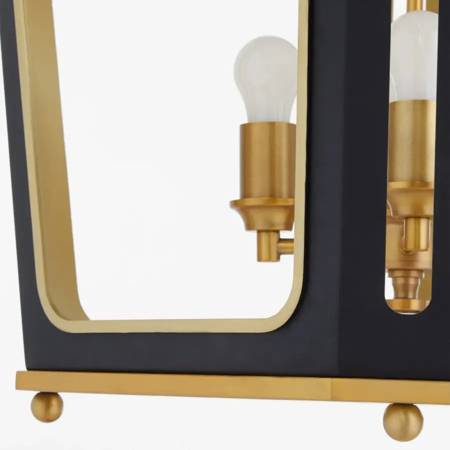 Loire 8-Light Pendant in Matte Black with Brushed Brass - Image 4