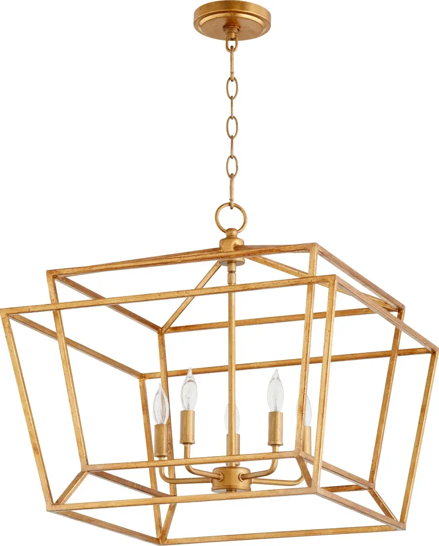 Monument 5-Light Transitional Chandelier in Gold Leaf