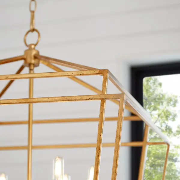 Monument 6-Light Transitional Chandelier in Gold Leaf - Image 3