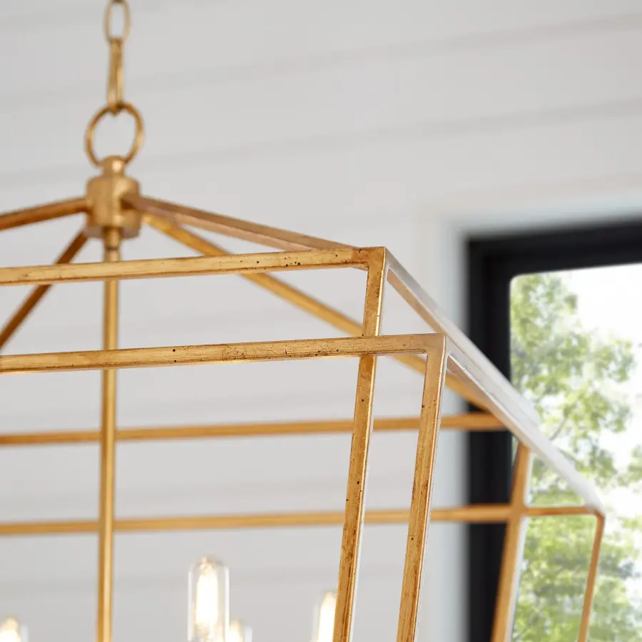 Monument 6-Light Transitional Chandelier in Gold Leaf - Image 3