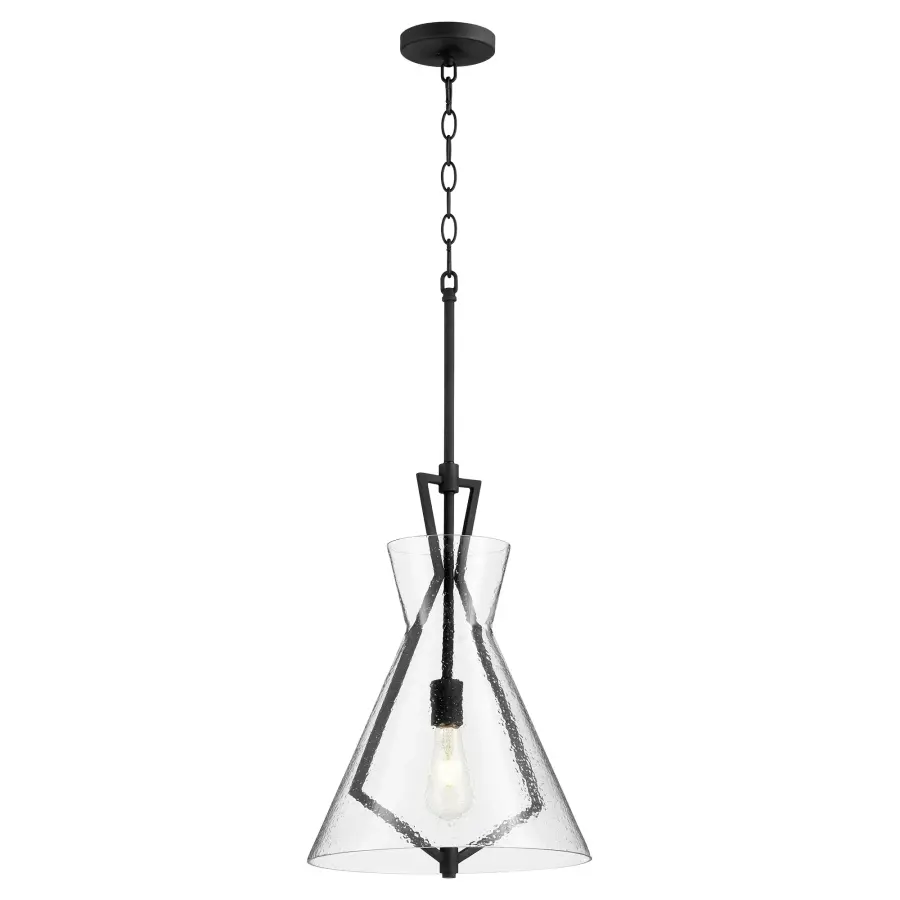 Stone Seeded Glass Black Pendant - Image 2