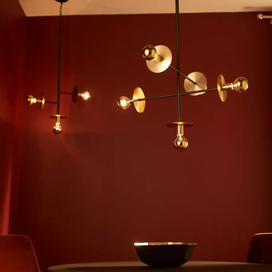 Voyager 3-Light Pendant in Textured Black & Aged Brass - Image 3