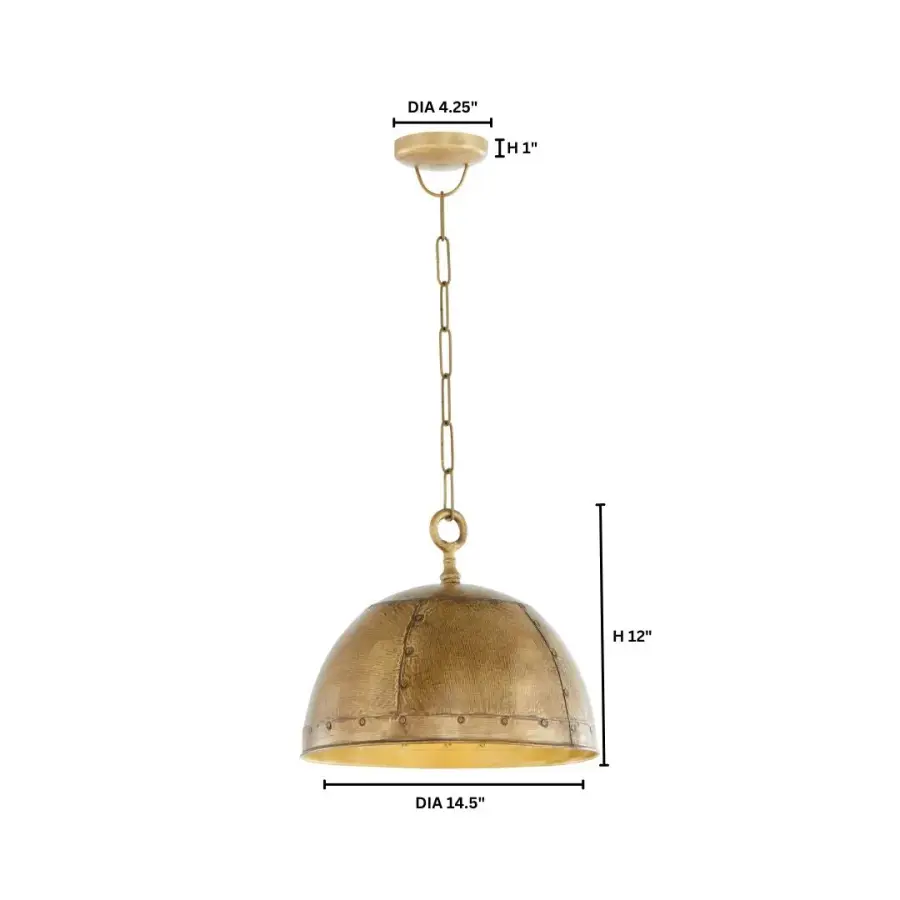 Artisan Dome 14" Pendant Light in Artisan Brass - Image 5